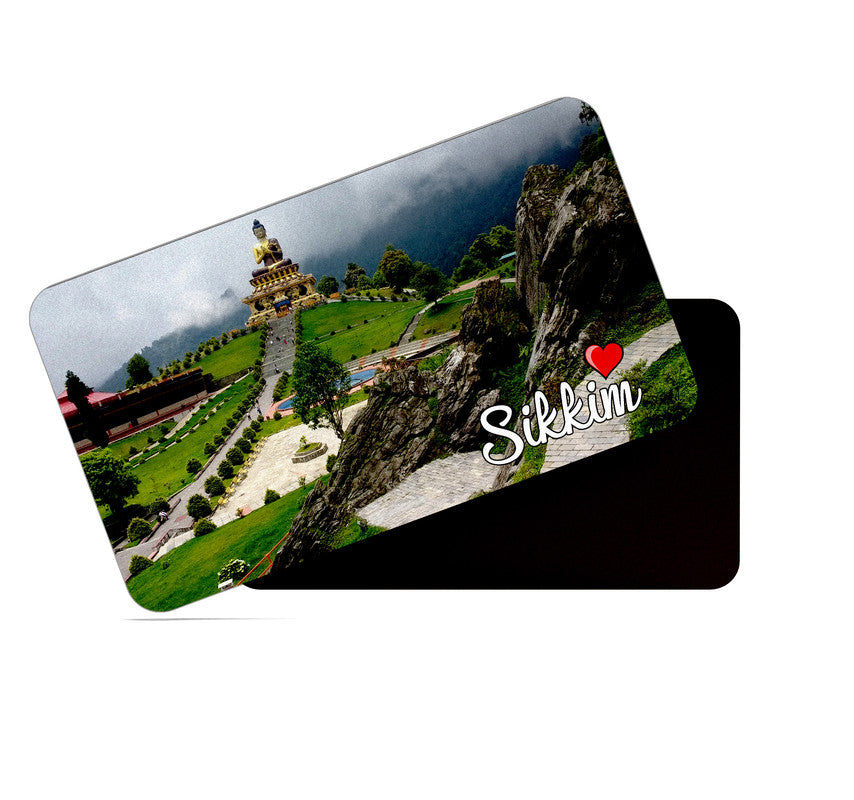 dhcrafts Rectangular Rubber Fridge Magnet / Magnetic Card Multicolor Tamil Nadu Sikkim D3 Design Pack of 1 (8.6cm x 5.4cm)